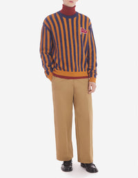 Wool blend striped jumper - Ink Mustard Stripes