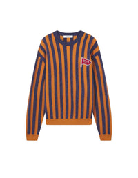 Wool blend striped jumper - Ink Mustard Stripes