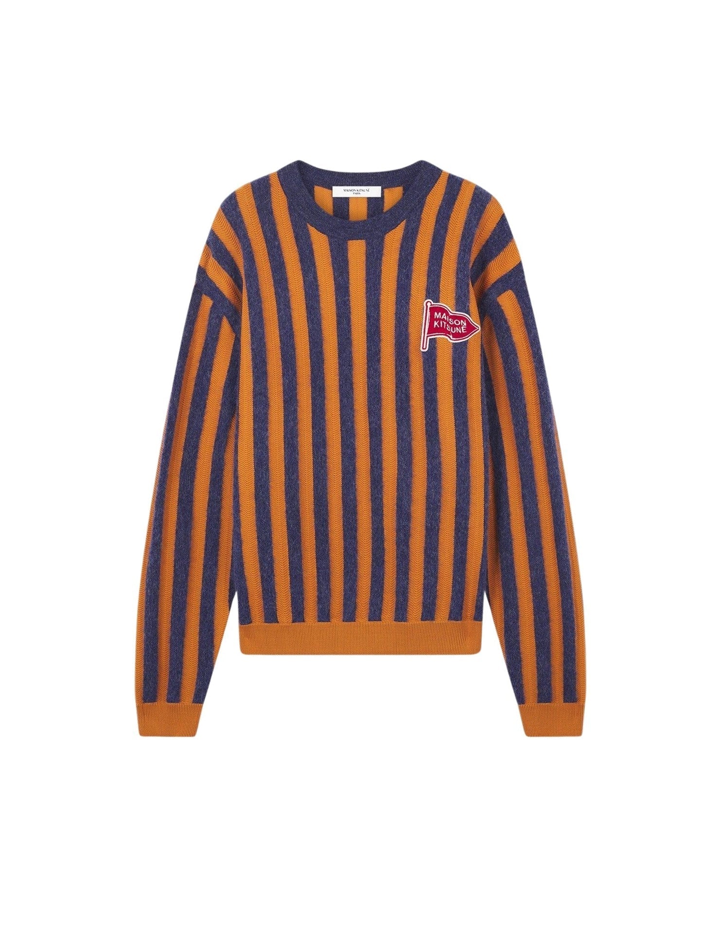 Wool blend striped jumper - Ink Mustard Stripes