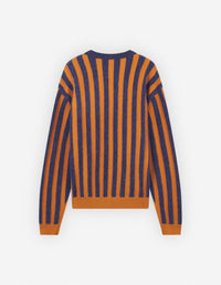 Wool blend striped jumper - Ink Mustard Stripes