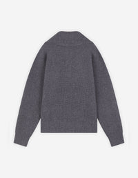 Bold Fox Head wool and cashmere zip jumper - Medium Grey Melange