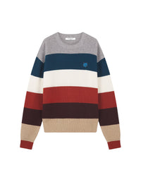 Fox ribbed jumper in wool and cashmere - White Stripes