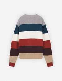 Fox ribbed jumper in wool and cashmere - White Stripes