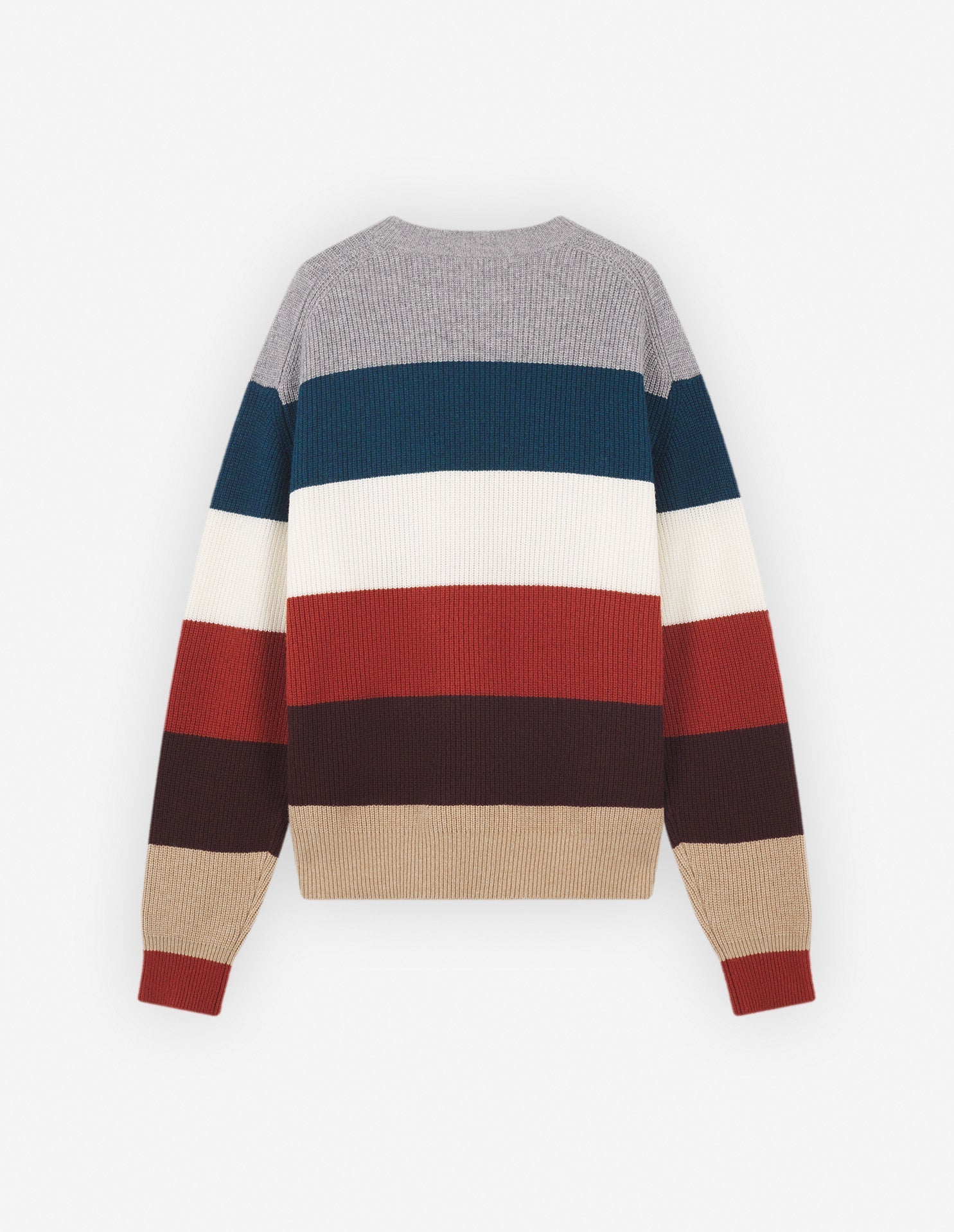Fox ribbed jumper in wool and cashmere - White Stripes