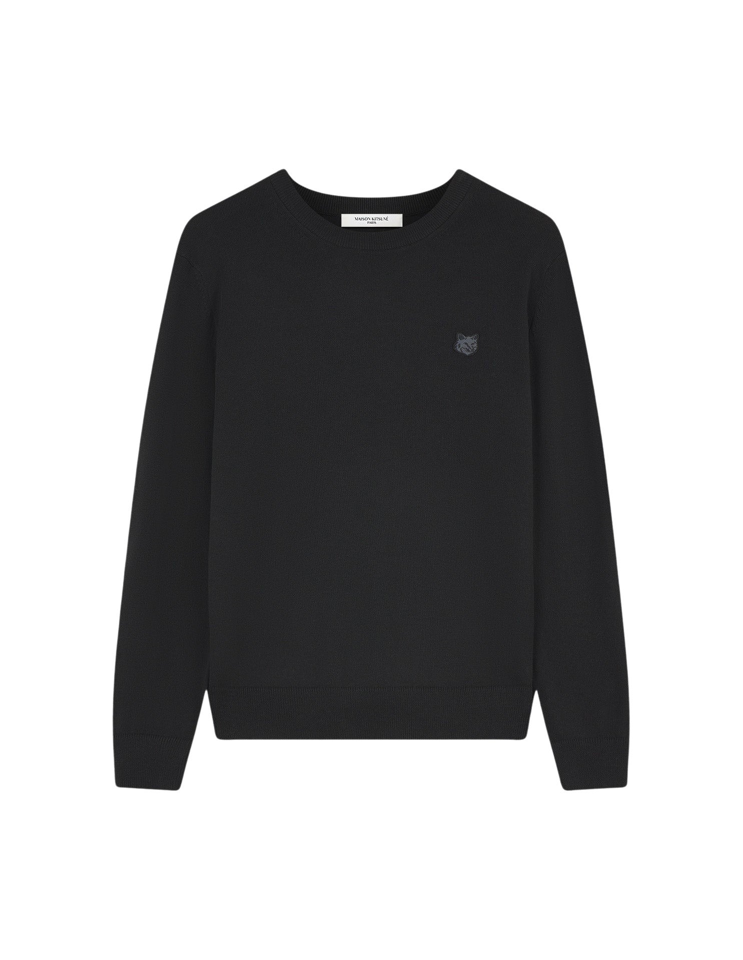 Long-sleeved wool jumper - Black
