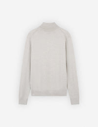 Wool badge turtleneck jumper - Light Grey Melange