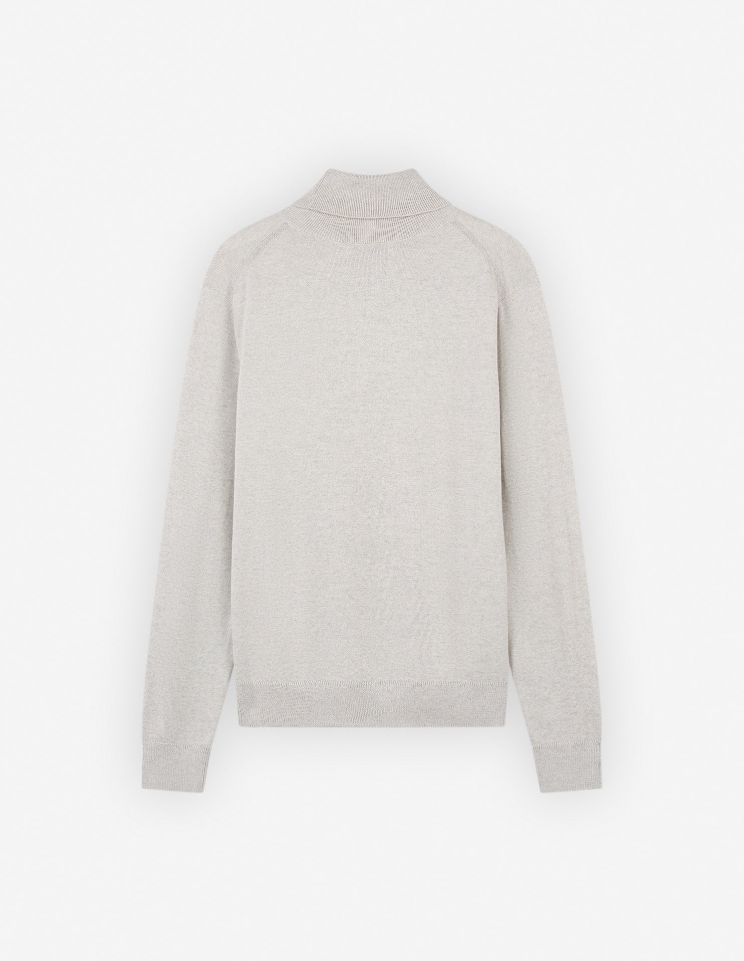 Wool badge turtleneck jumper - Light Grey Melange