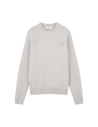 Baby Fox long-sleeved wool jumper - Light Grey Melange