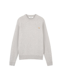 Baby Fox long-sleeved wool jumper - Light Grey Melange