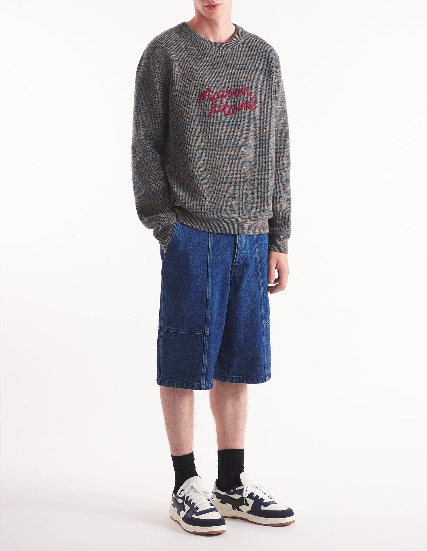 Embroidered wool jumper - Birch & Lake Blue