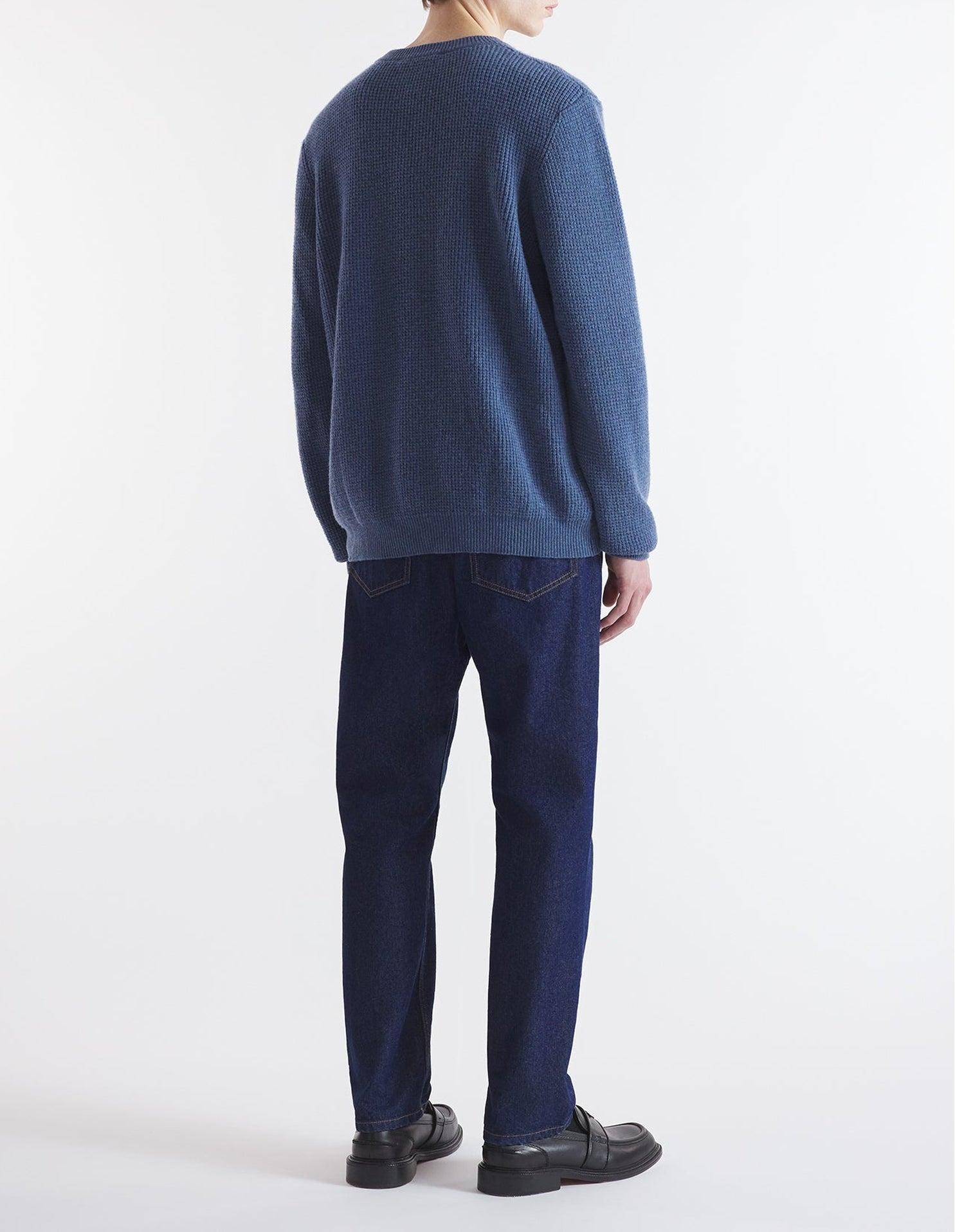 Embroidered wool jumper - Storm Blue