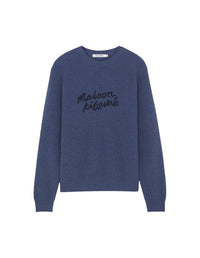 Embroidered wool jumper - Storm Blue