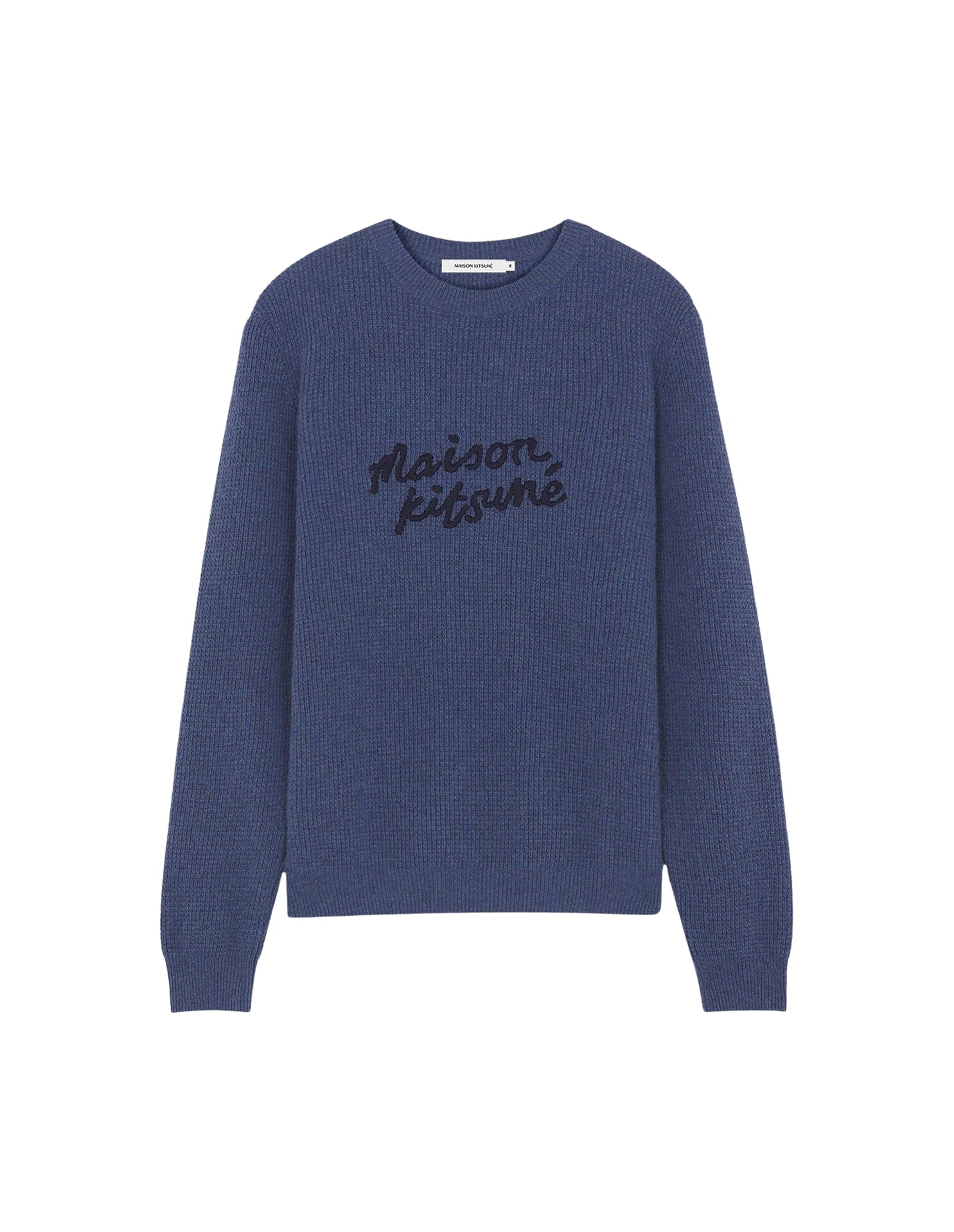 Embroidered wool jumper - Storm Blue