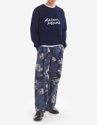 Embroidered wool jumper - Ink Blue