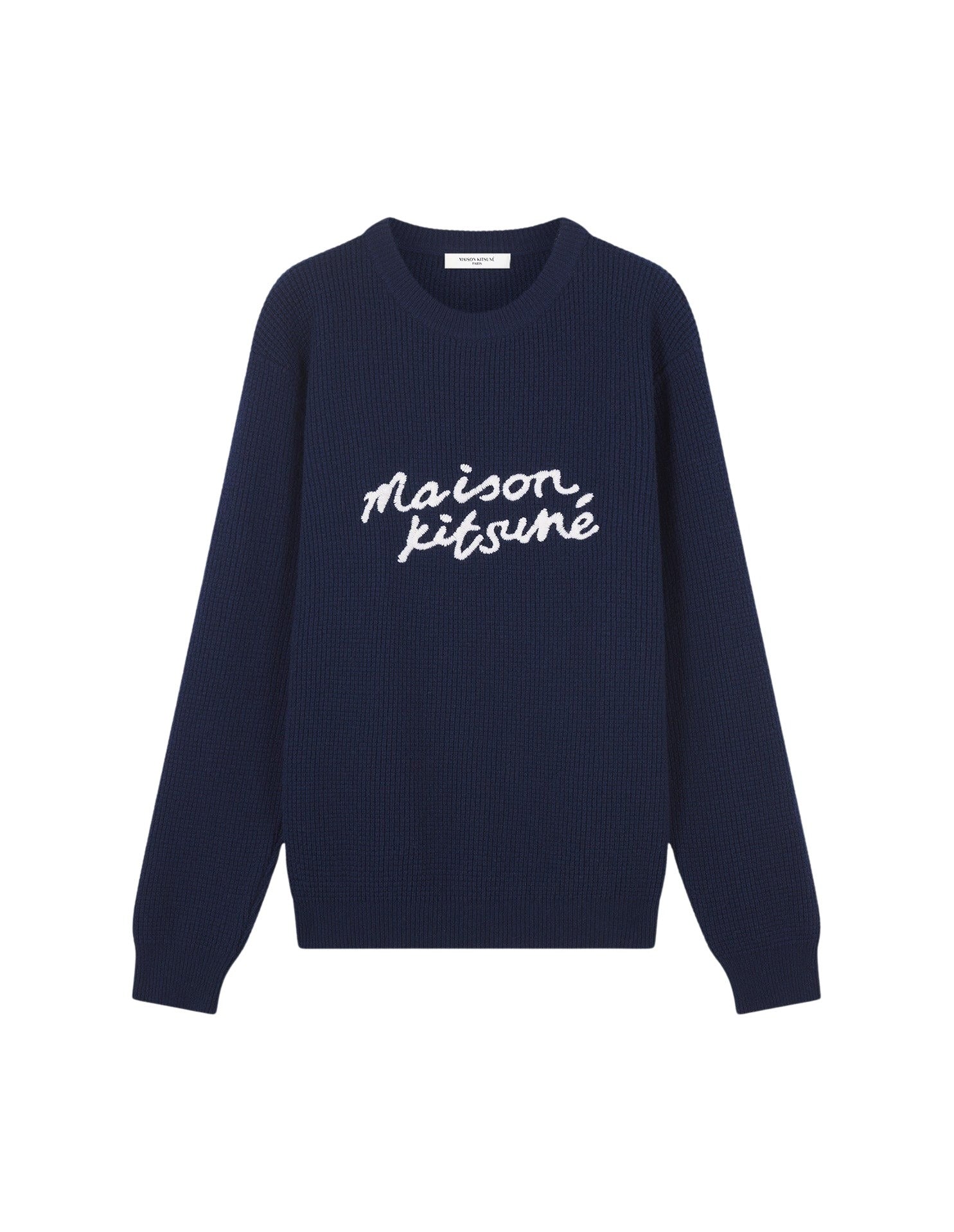 Embroidered wool jumper - Ink Blue