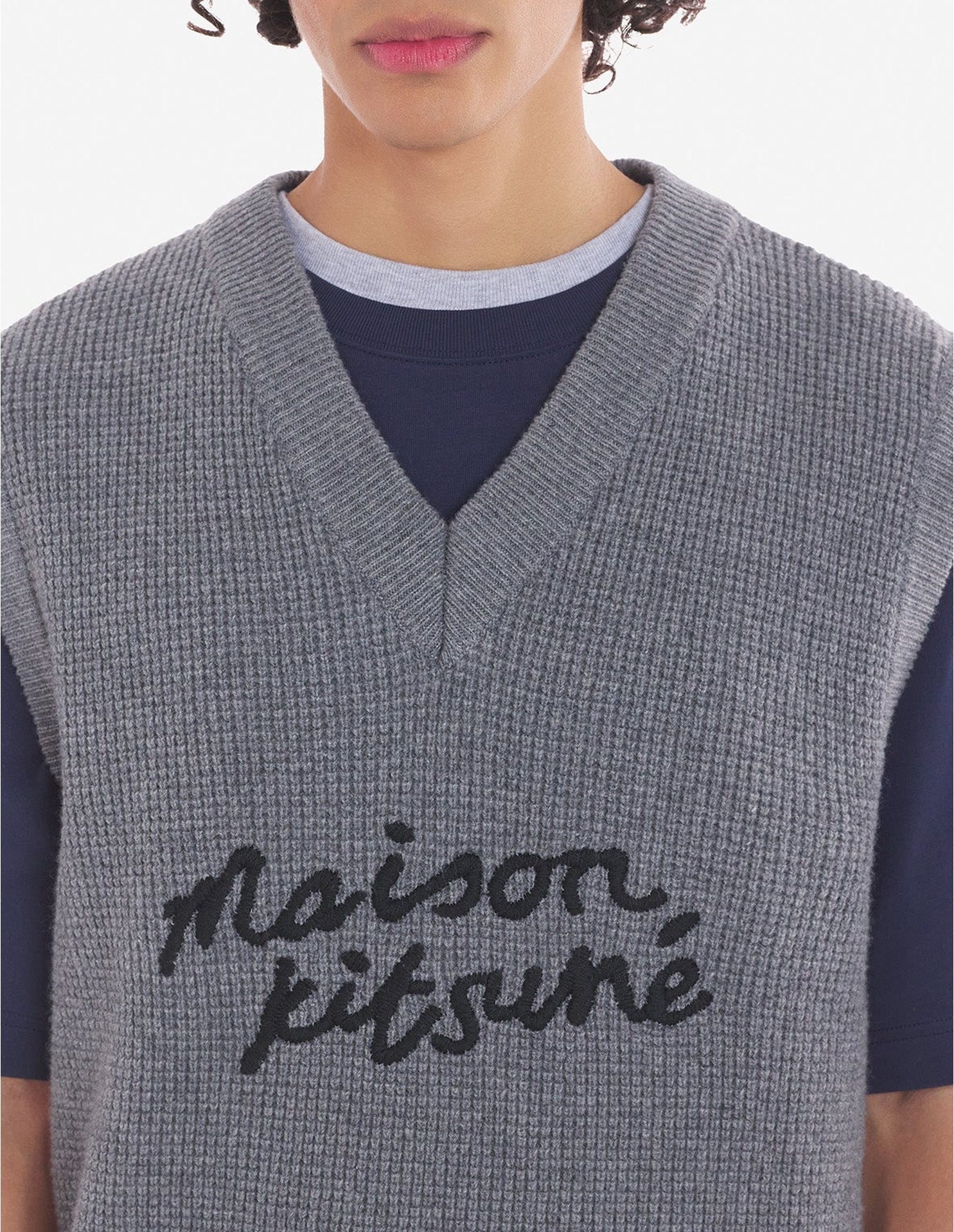 Pull sans manches en laine - Dark Grey Melange