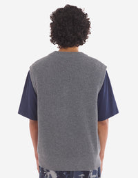 Pull sans manches en laine - Dark Grey Melange