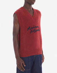 Pull sans manches en laine - Burnt Red