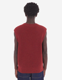 Pull sans manches en laine - Burnt Red