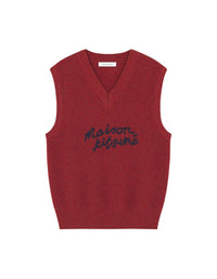 Pull sans manches en laine - Burnt Red