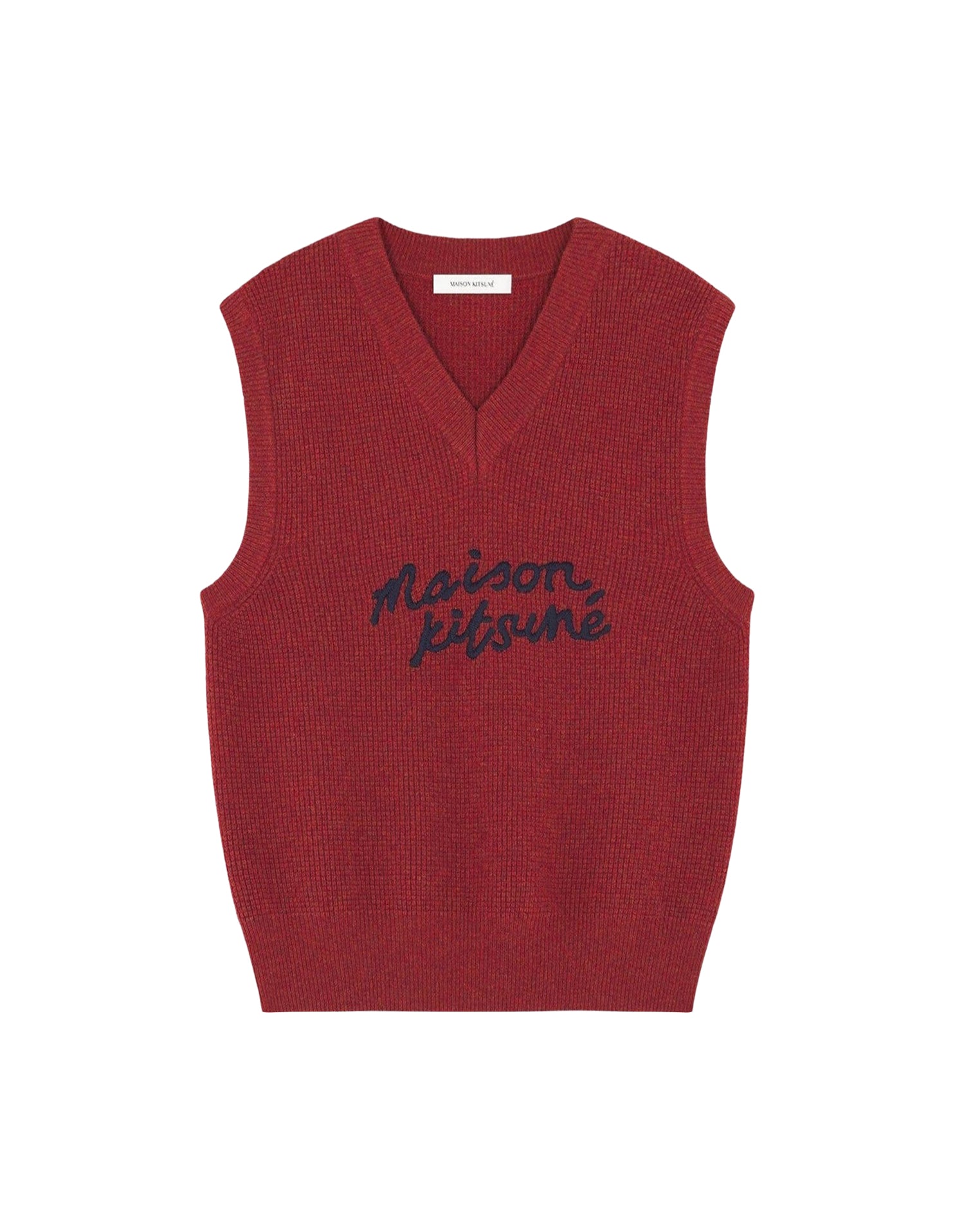Pull sans manches en laine - Burnt Red
