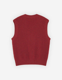 Pull sans manches en laine - Burnt Red