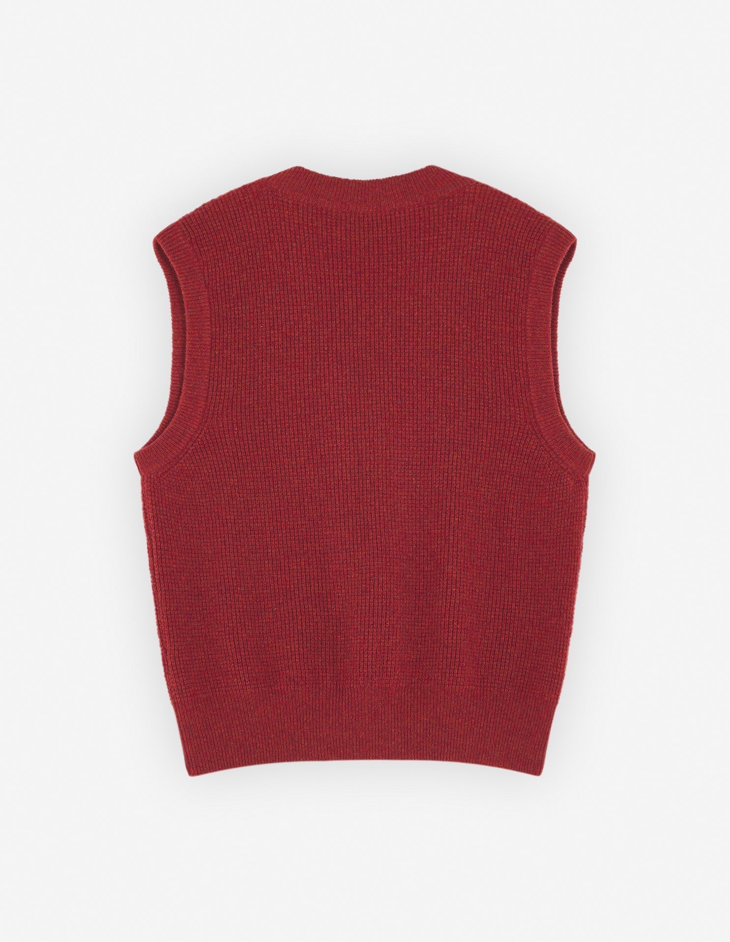 Pull sans manches en laine - Burnt Red