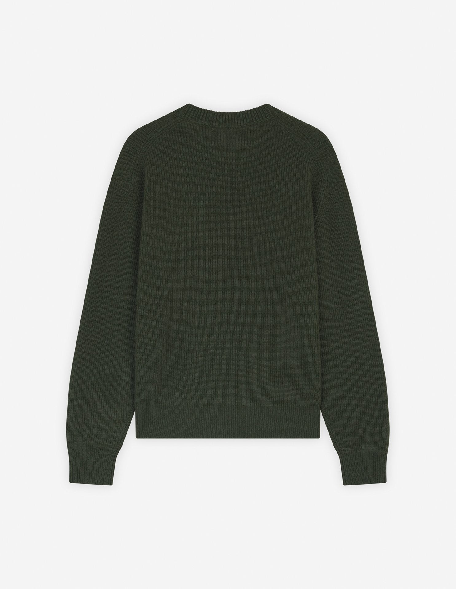Pull Bold Fox Head côtelé en laine et cachemire - Ranger Green