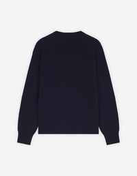 Bold Fox Head ribbed jumper in wool and cashmere - Ink Blue