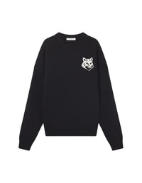 Pull à manches longues imprimé en laine - Black