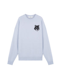 Pull à manches longues imprimé en laine - Sky Blue