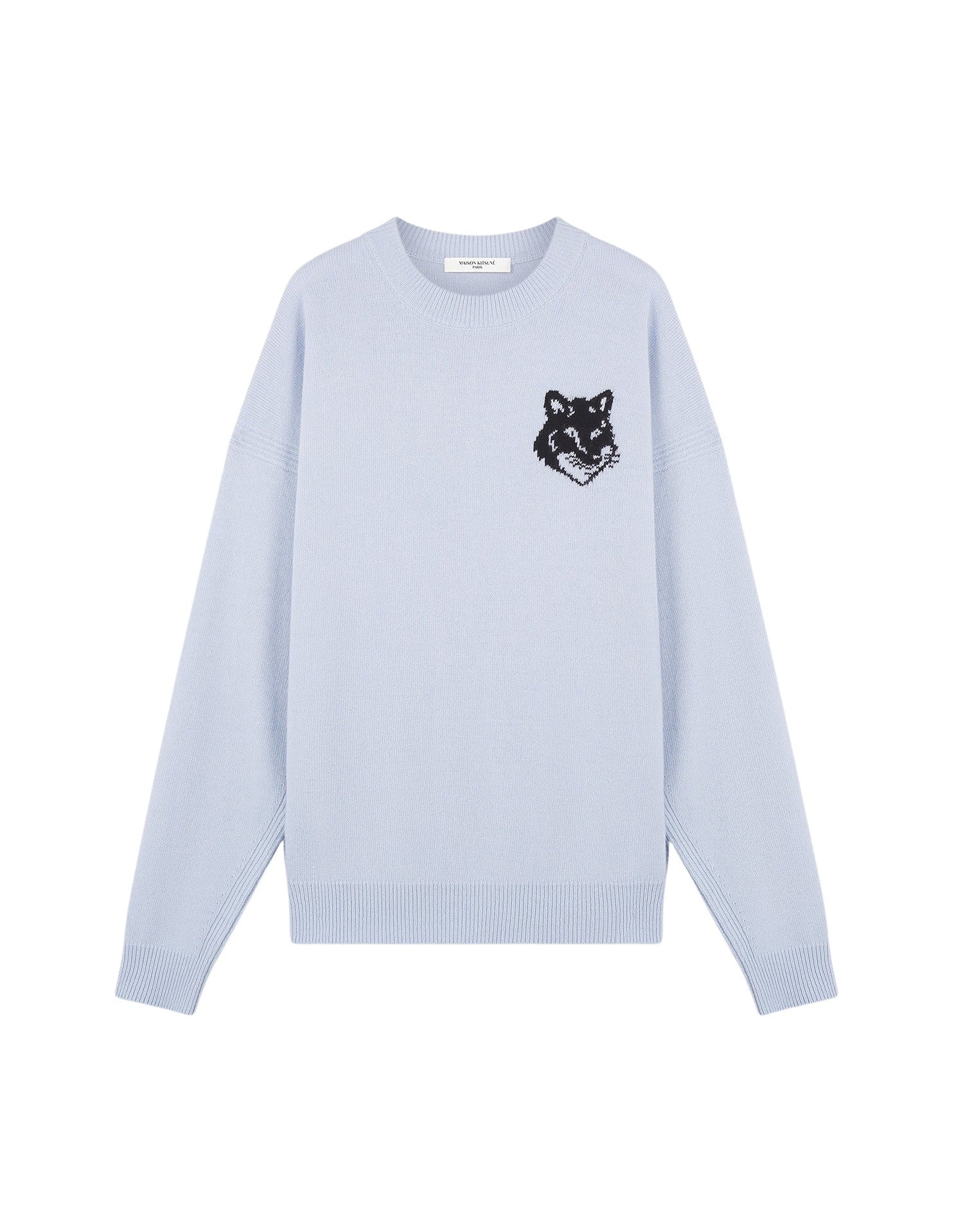 Pull à manches longues imprimé en laine - Sky Blue