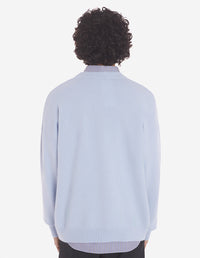 Pull à manches longues imprimé en laine - Sky Blue