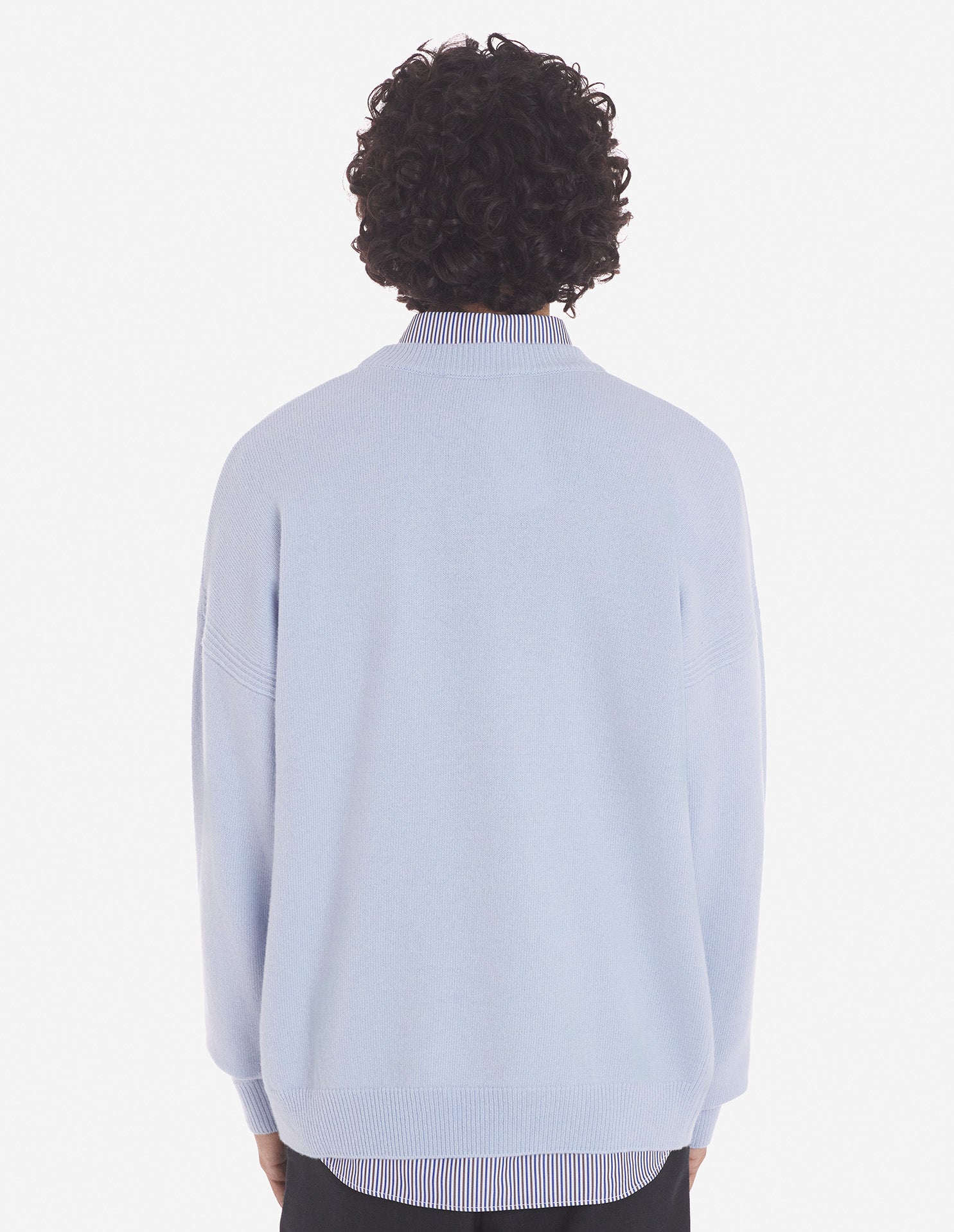 Pull à manches longues imprimé en laine - Sky Blue