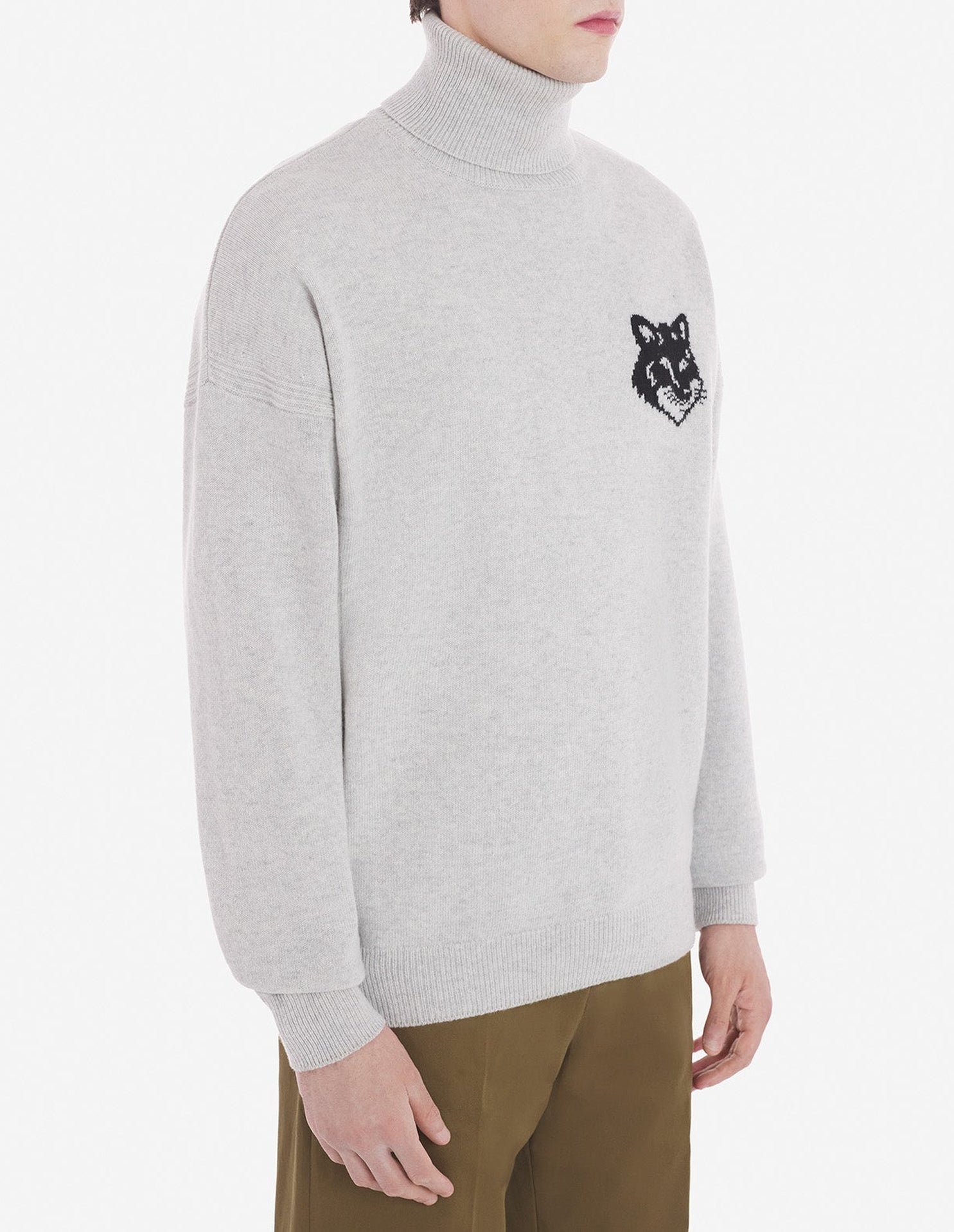 Pull à col roulé en laine - Light Grey Melange