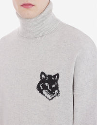 Pull à col roulé en laine - Light Grey Melange