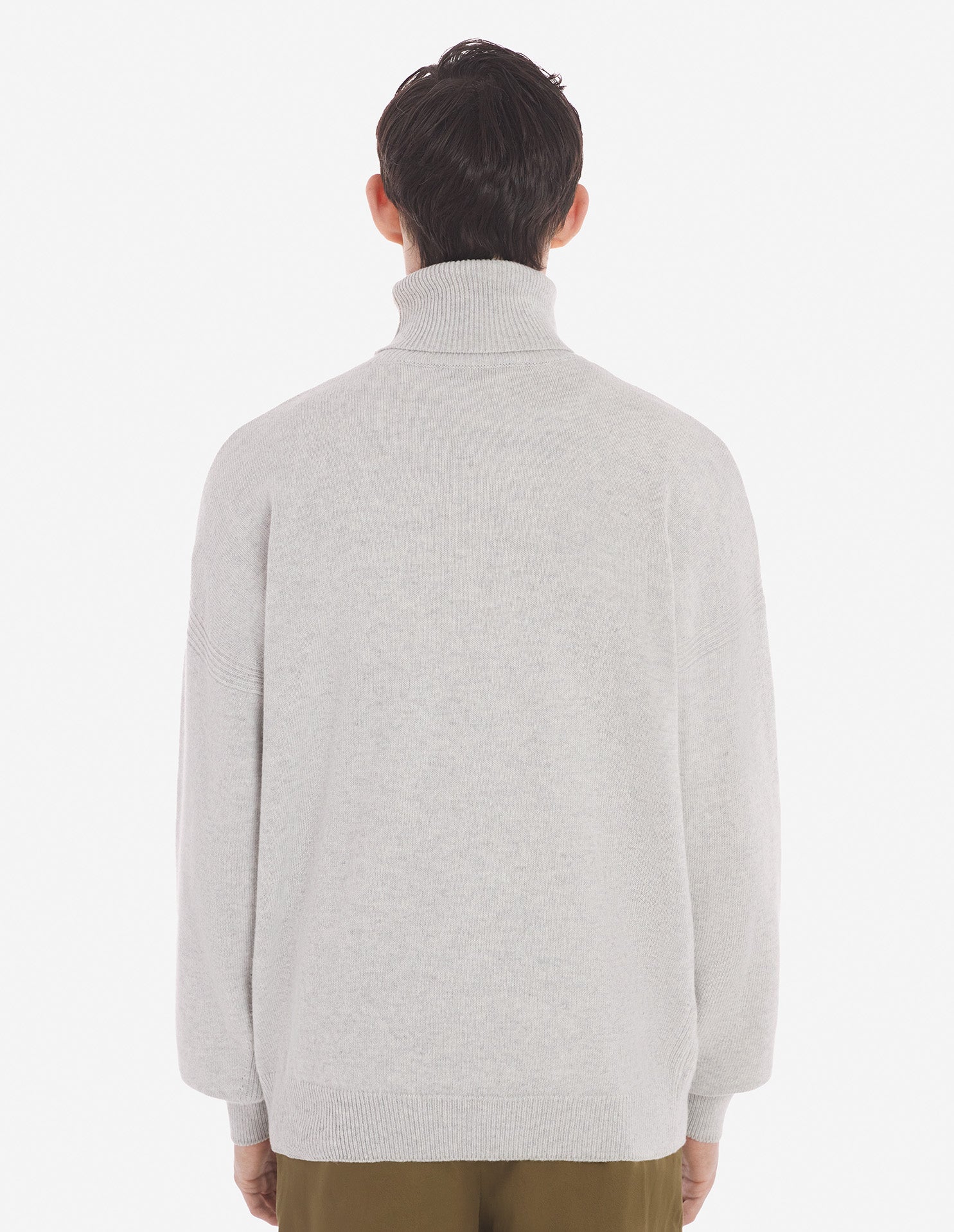 Pull à col roulé en laine - Light Grey Melange
