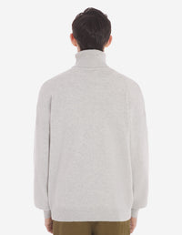 Pull à col roulé en laine - Light Grey Melange