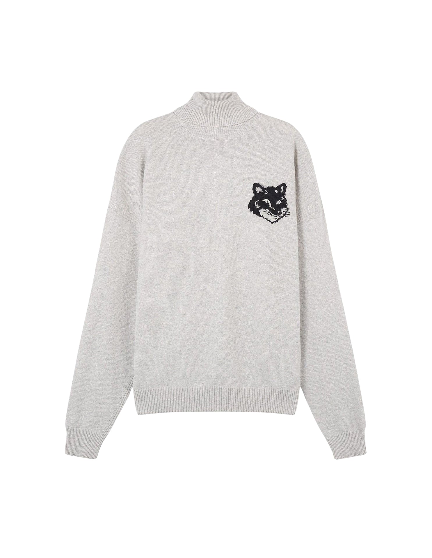 Pull à col roulé en laine - Light Grey Melange