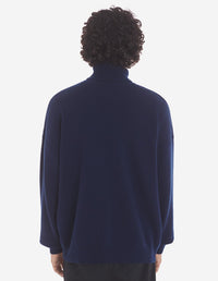 Fox Head Intarsia Comfort High Neck Jumper - Ink Blue