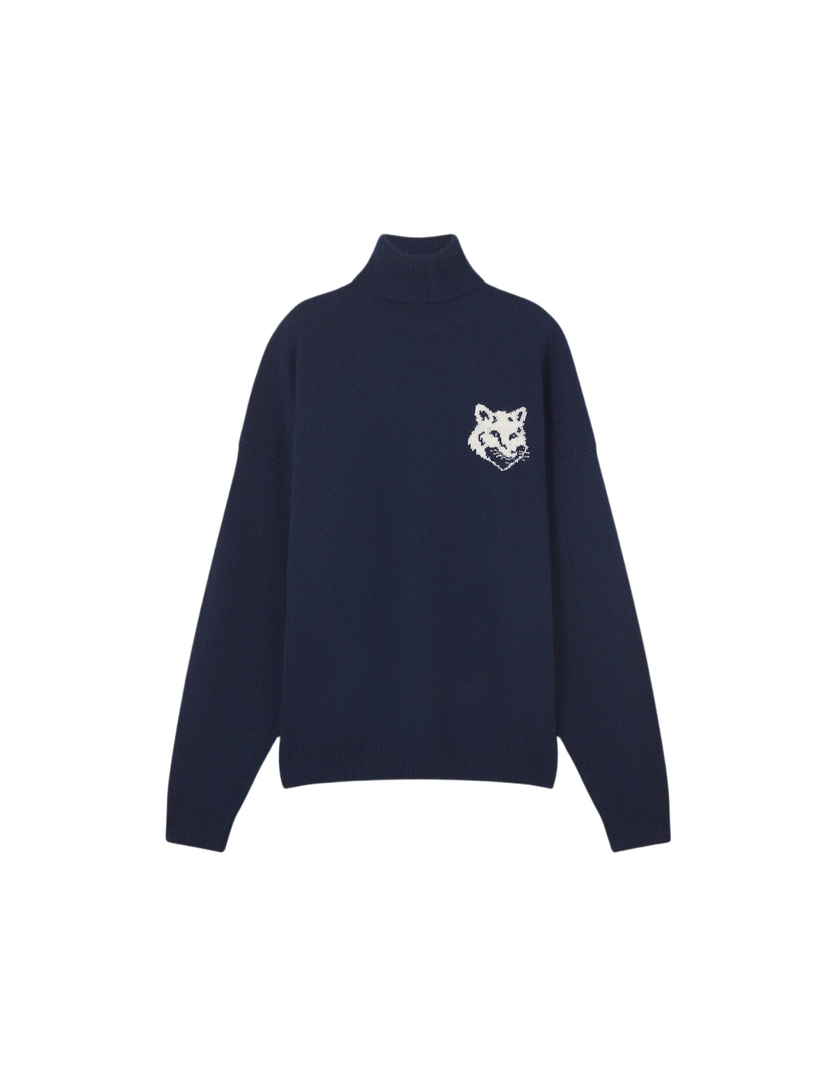 Pull col montant Fox Head en laine - Ink Blue