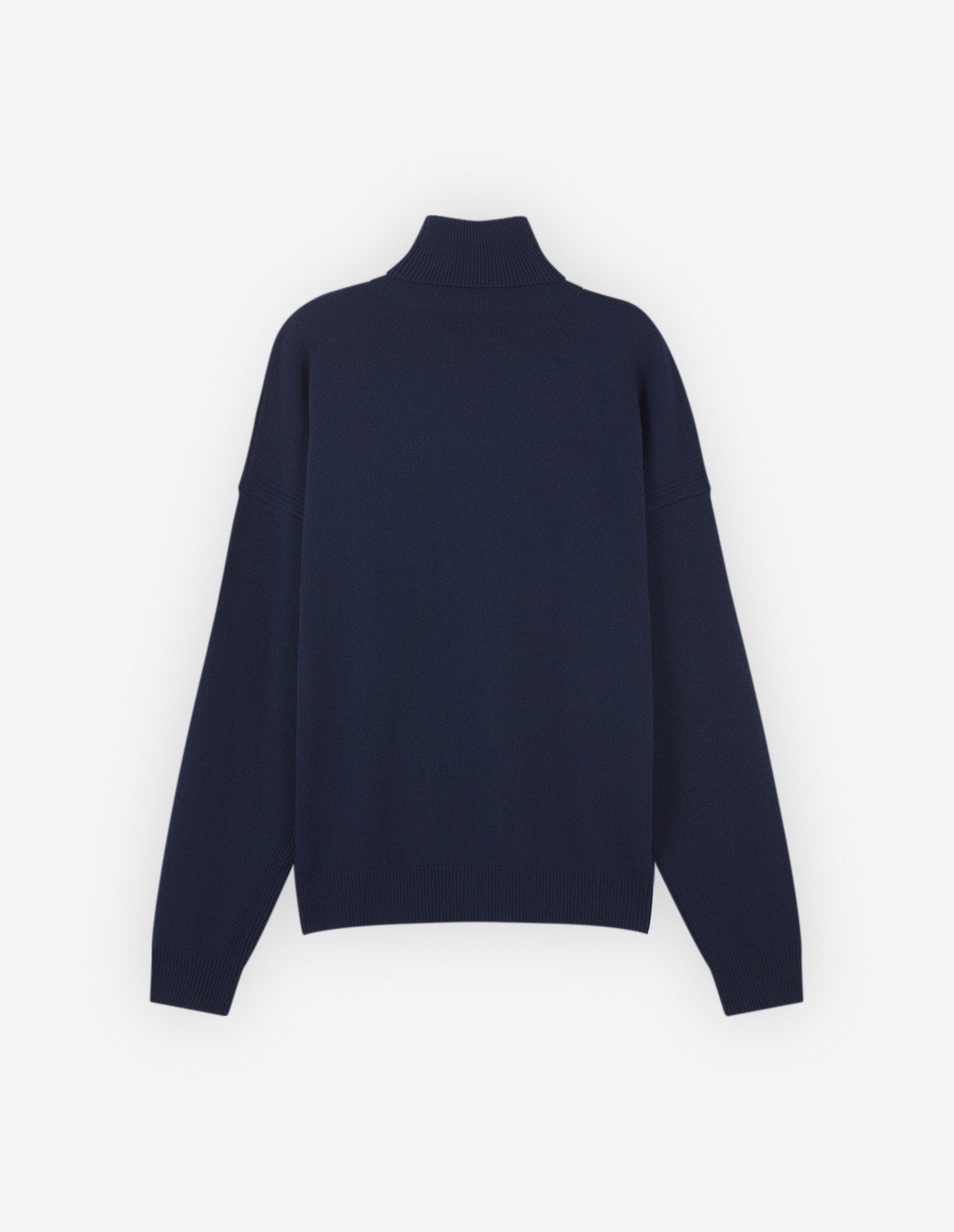 Fox Head Intarsia Comfort High Neck Jumper - Ink Blue