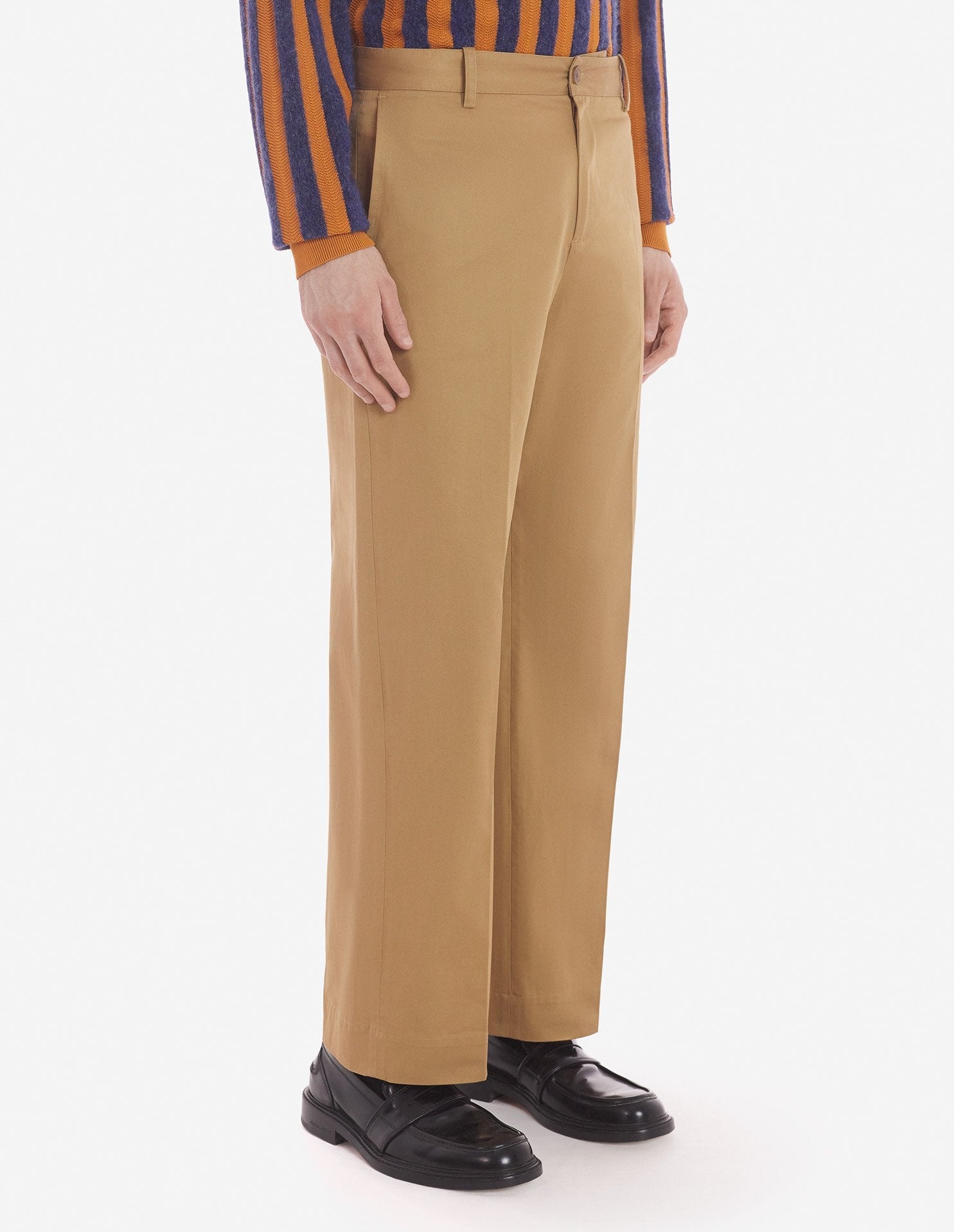 Straight-leg chino trousers with pocket - Beige