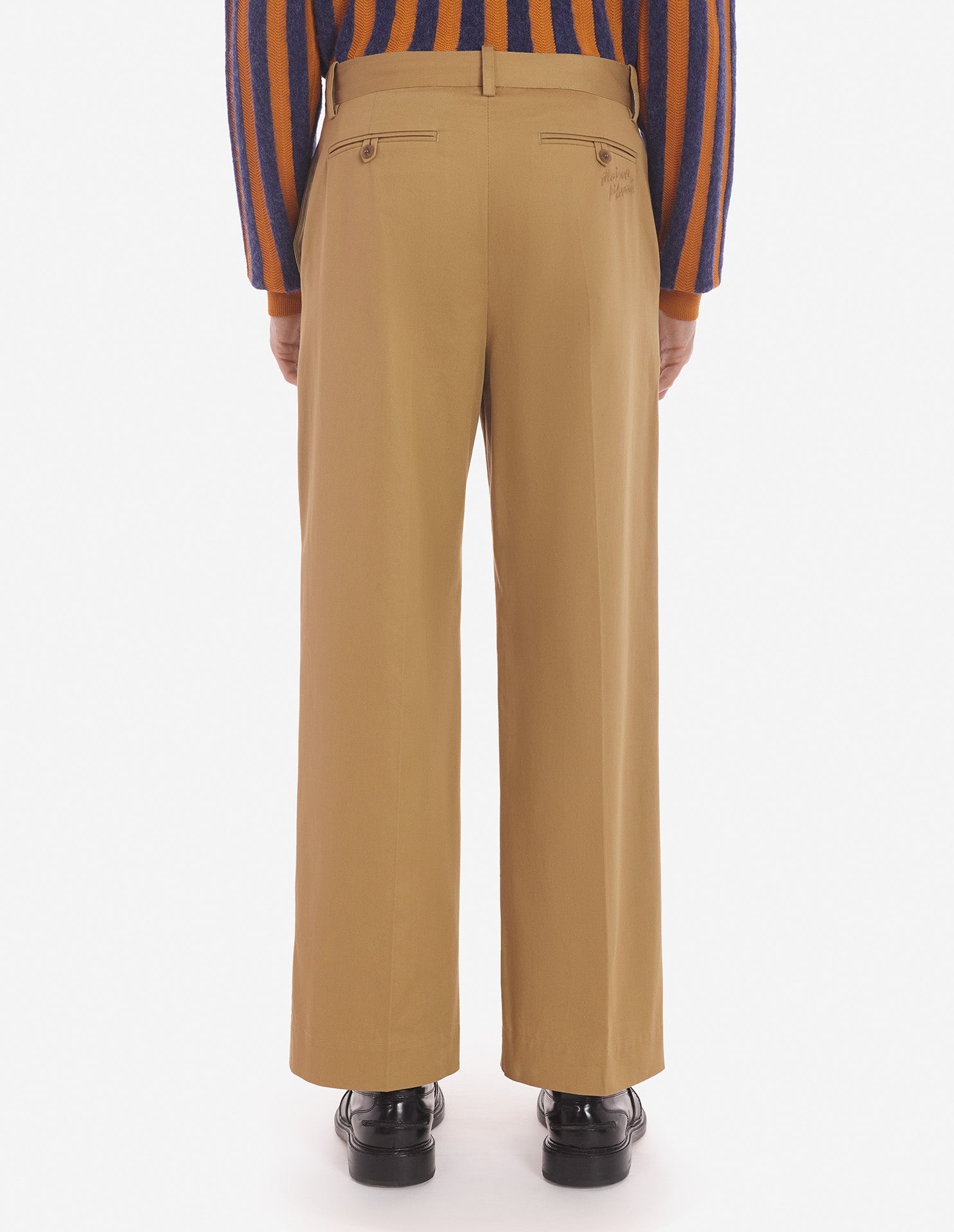 Straight-leg chino trousers with pocket - Beige