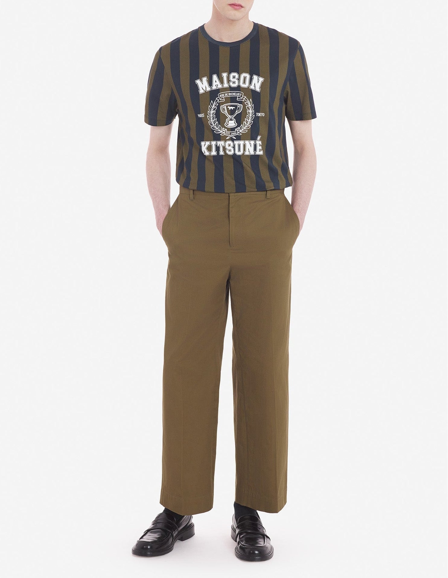 Pantalon chino droit à poche - Khaki