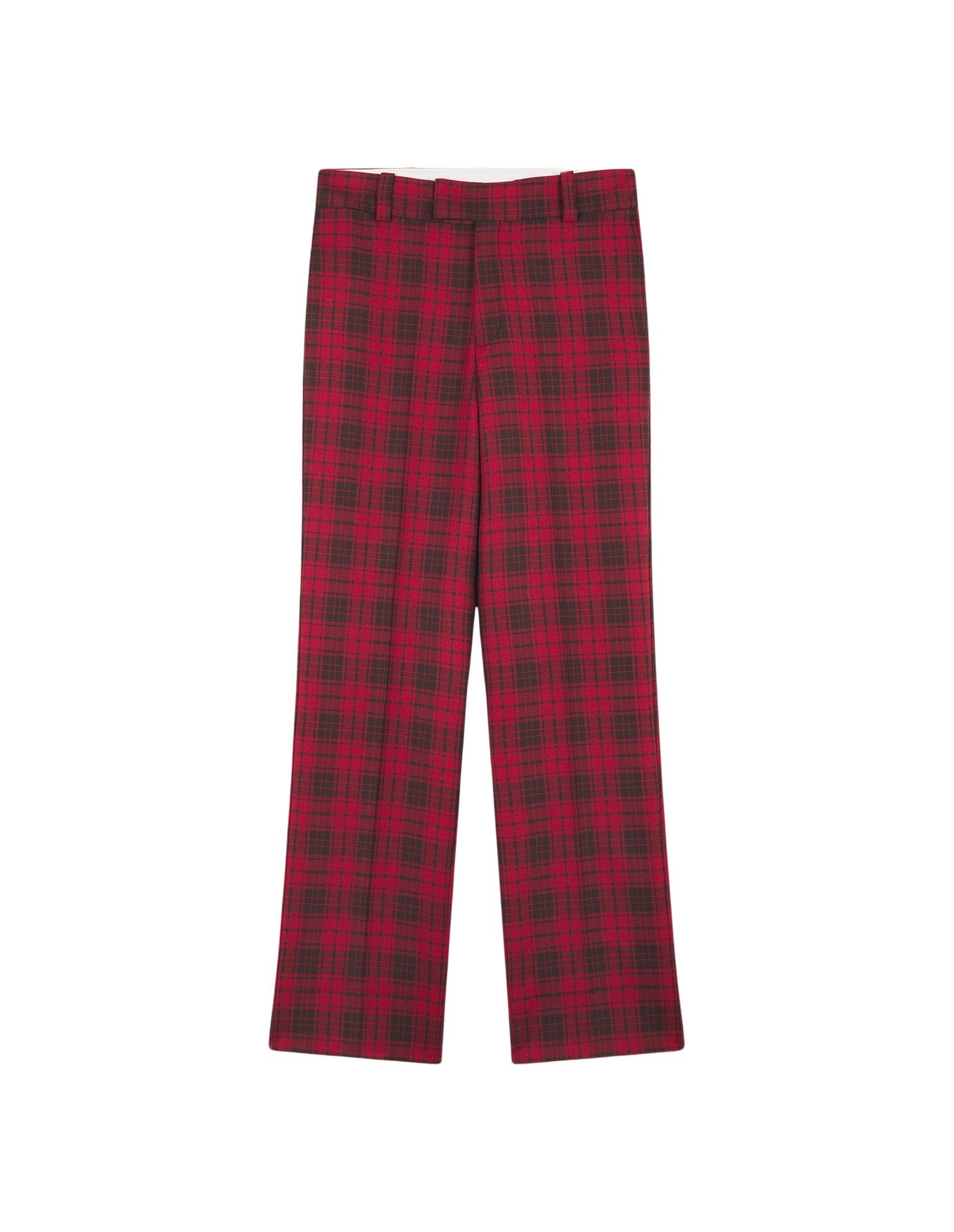 Trousers with darts and welt pockets in wool - Clay Pecan Check