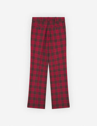 Trousers with darts and welt pockets in wool - Clay Pecan Check