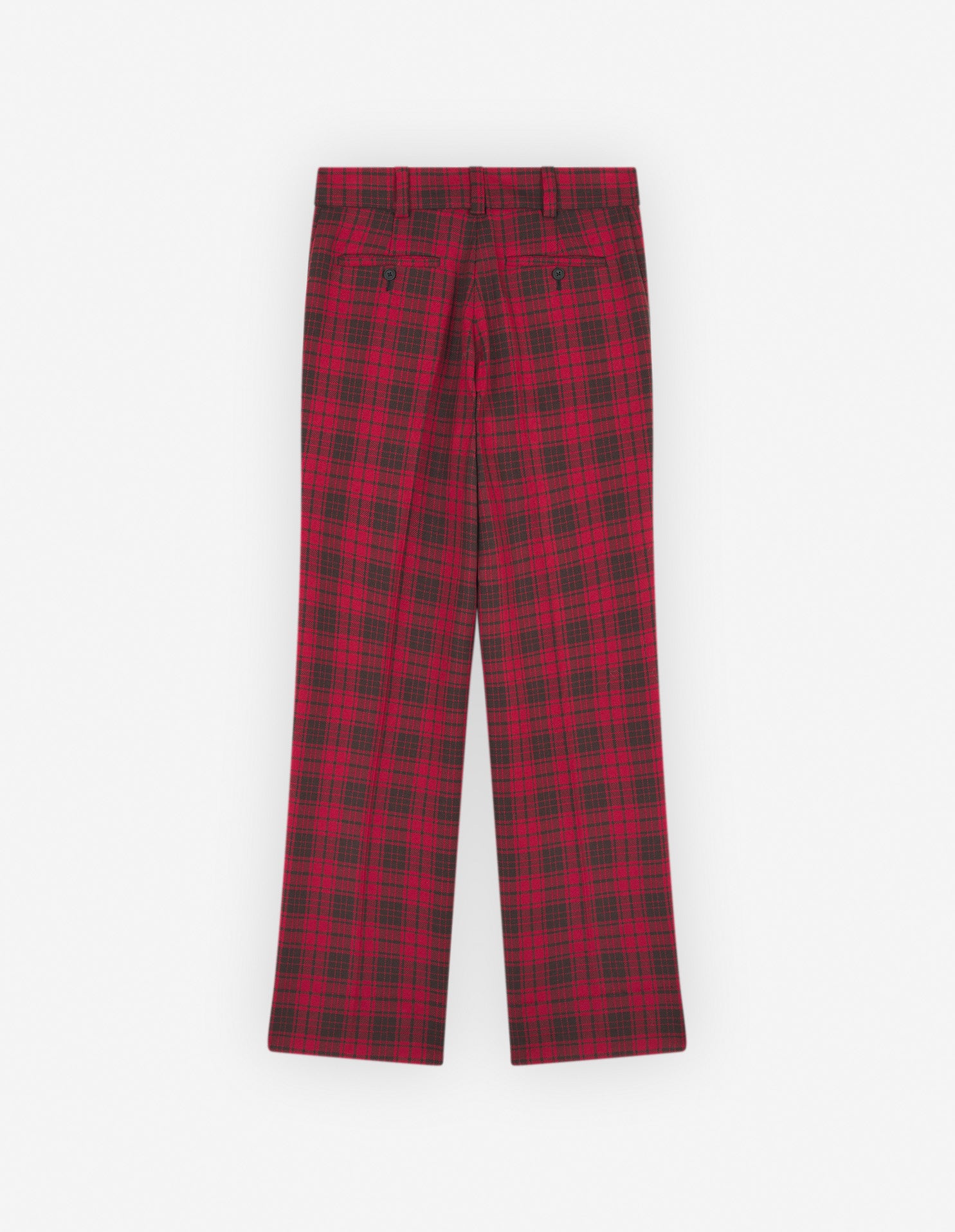Trousers with darts and welt pockets in wool - Clay Pecan Check