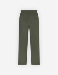 Straight-leg casual trousers with badge - Military Green