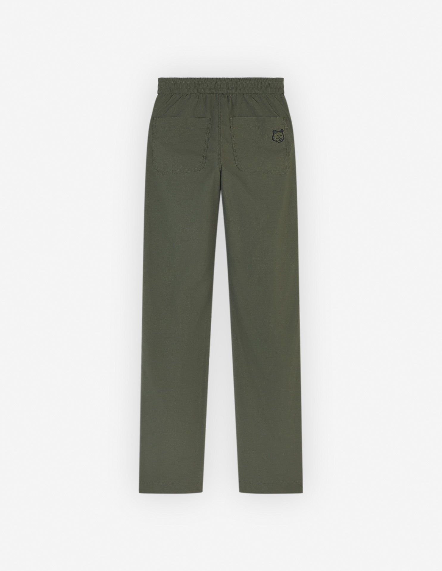 Straight-leg casual trousers with badge - Military Green